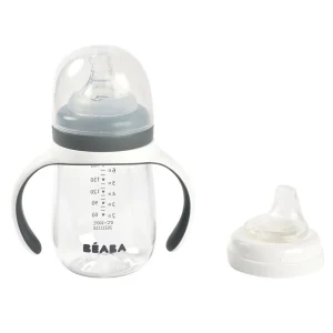 Couverts, Vaisselle Et Bavoirs*BÉABA Biberon D'Apprentissage 2 En 1 210 Ml Mineral Grey
