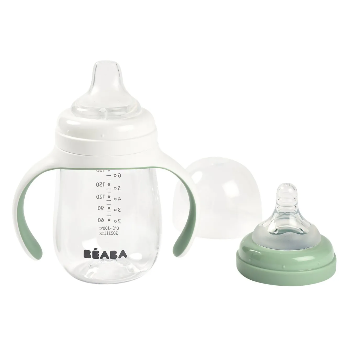 Couverts, Vaisselle Et Bavoirs*BÉABA Biberon D'Apprentissage 2 En 1 210 Ml Sage Green