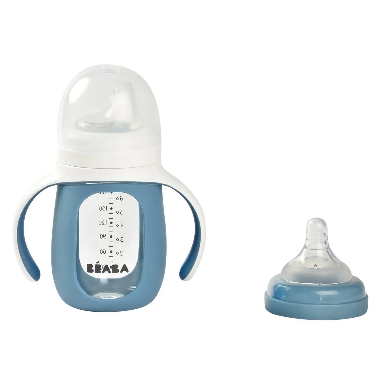 Couverts, Vaisselle Et Bavoirs*BÉABA Biberon Verre D'Apprentissage 210 Ml Windy Blue