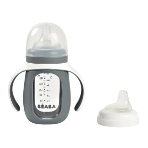 Couverts, Vaisselle Et Bavoirs*BÉABA Biberon Verre D'Apprentissage 210 Ml Mineral Grey