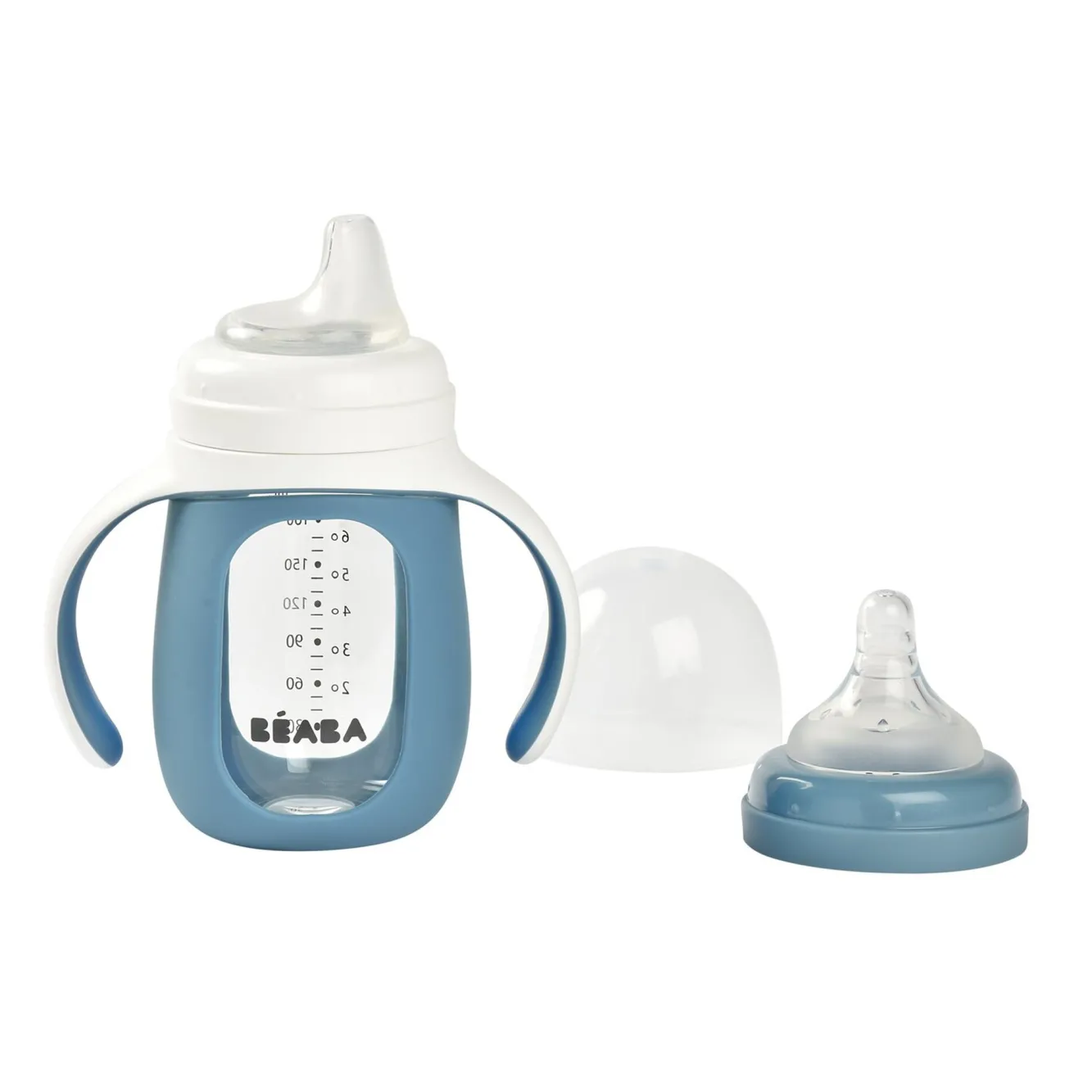 Couverts, Vaisselle Et Bavoirs*BÉABA Biberon Verre D'Apprentissage 210 Ml Windy Blue