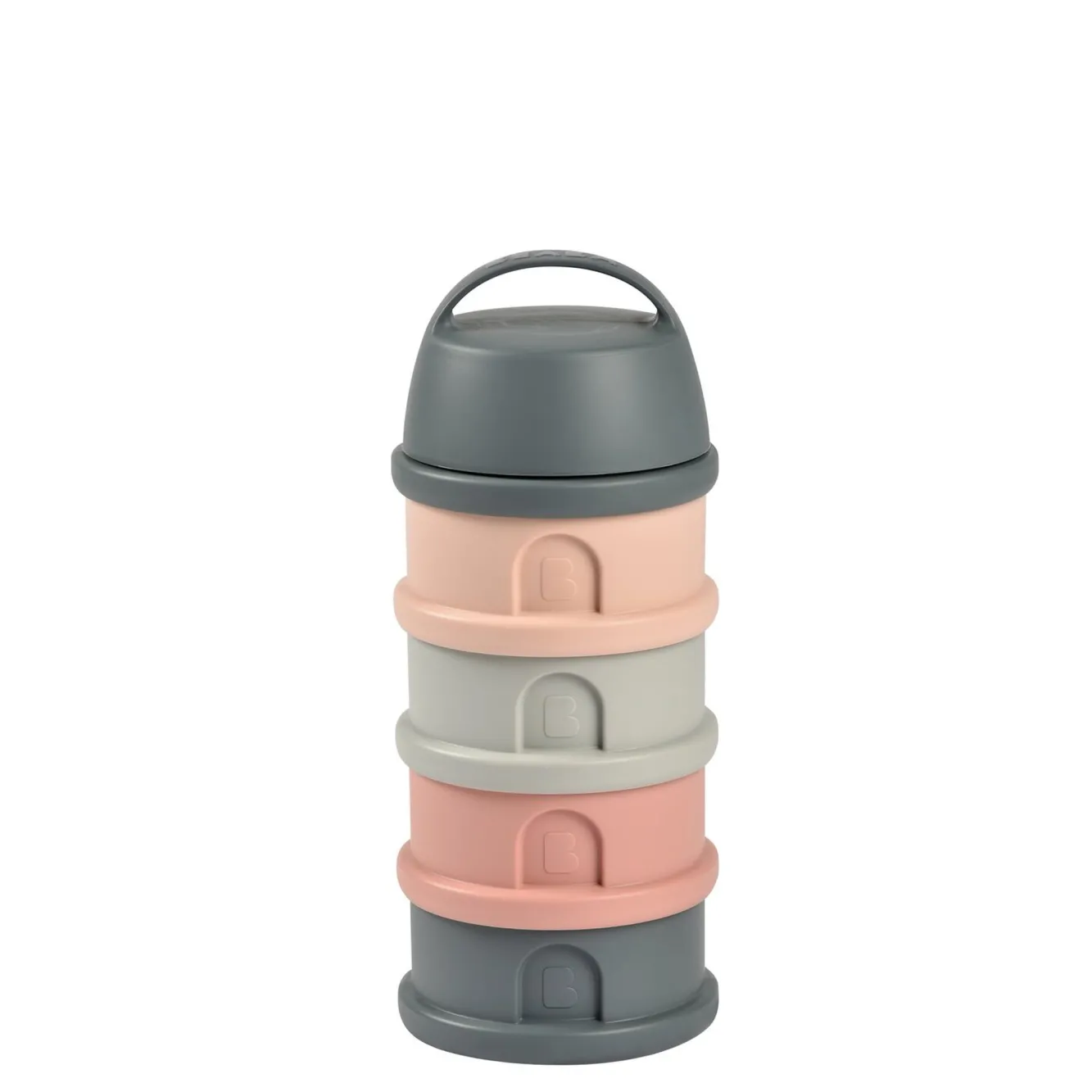 Doseurs De Lait*BÉABA Boite Doseuse 4 Compartiments Mineral Grey /Pink