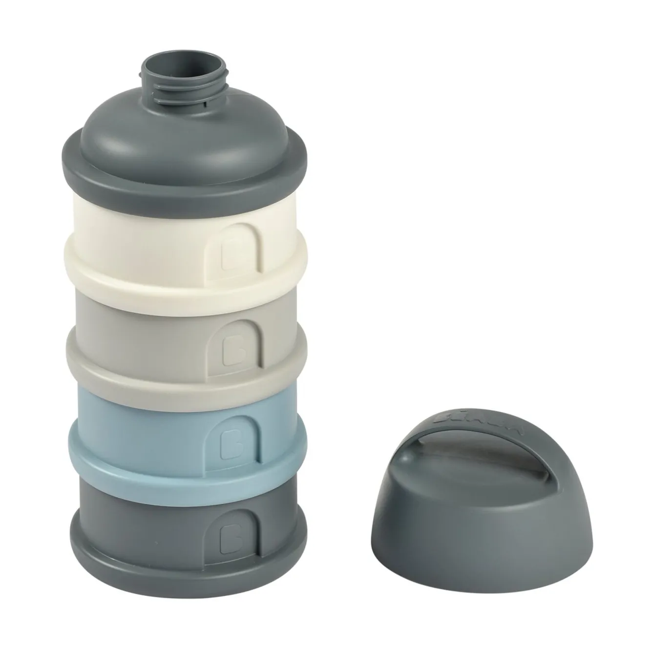 Doseurs De Lait*BÉABA Boite Doseuse 4 Compartiments Mineral Grey / Blue