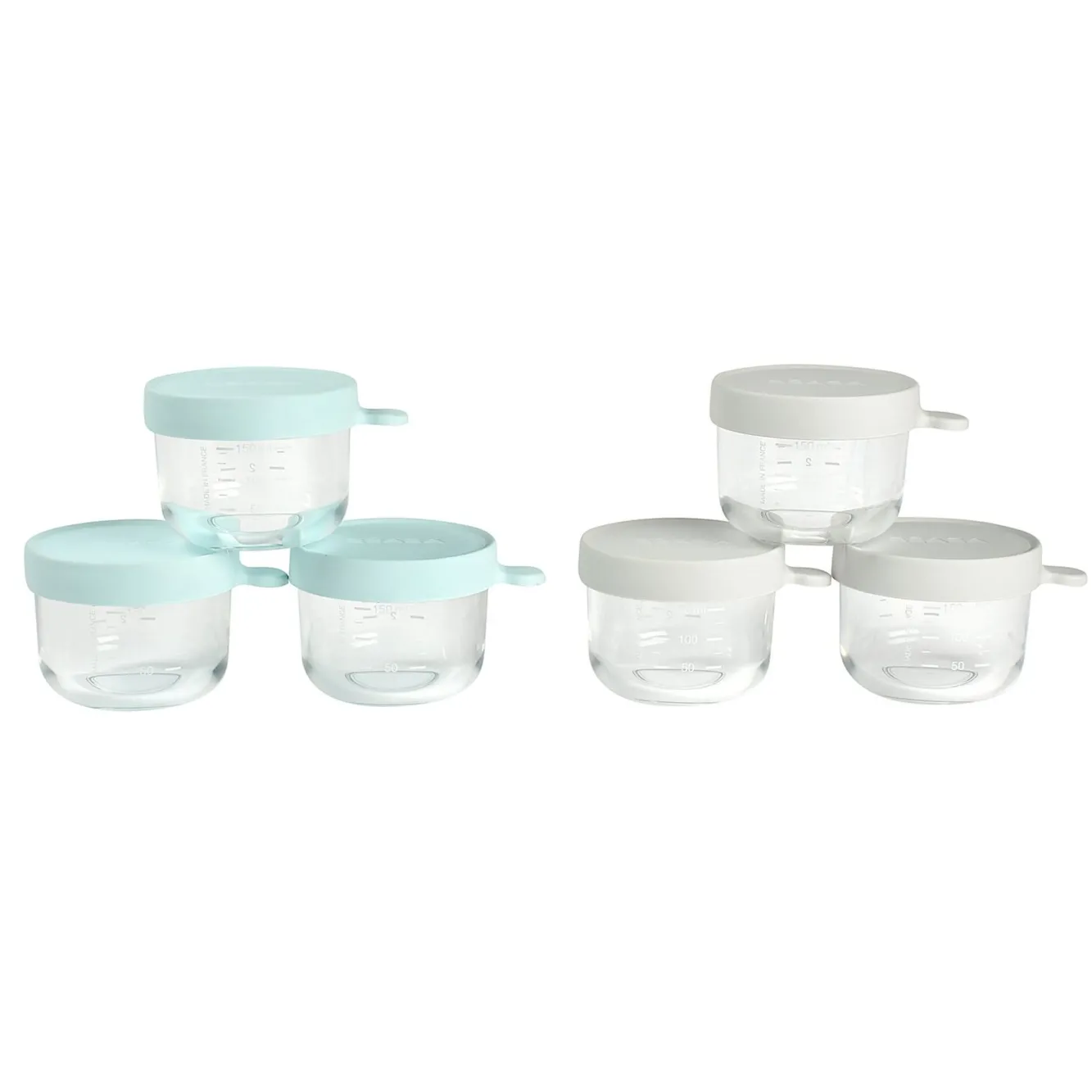 Goûter Sain*BÉABA Coffret 6 Portions Verre 150 Ml Grey/Blue