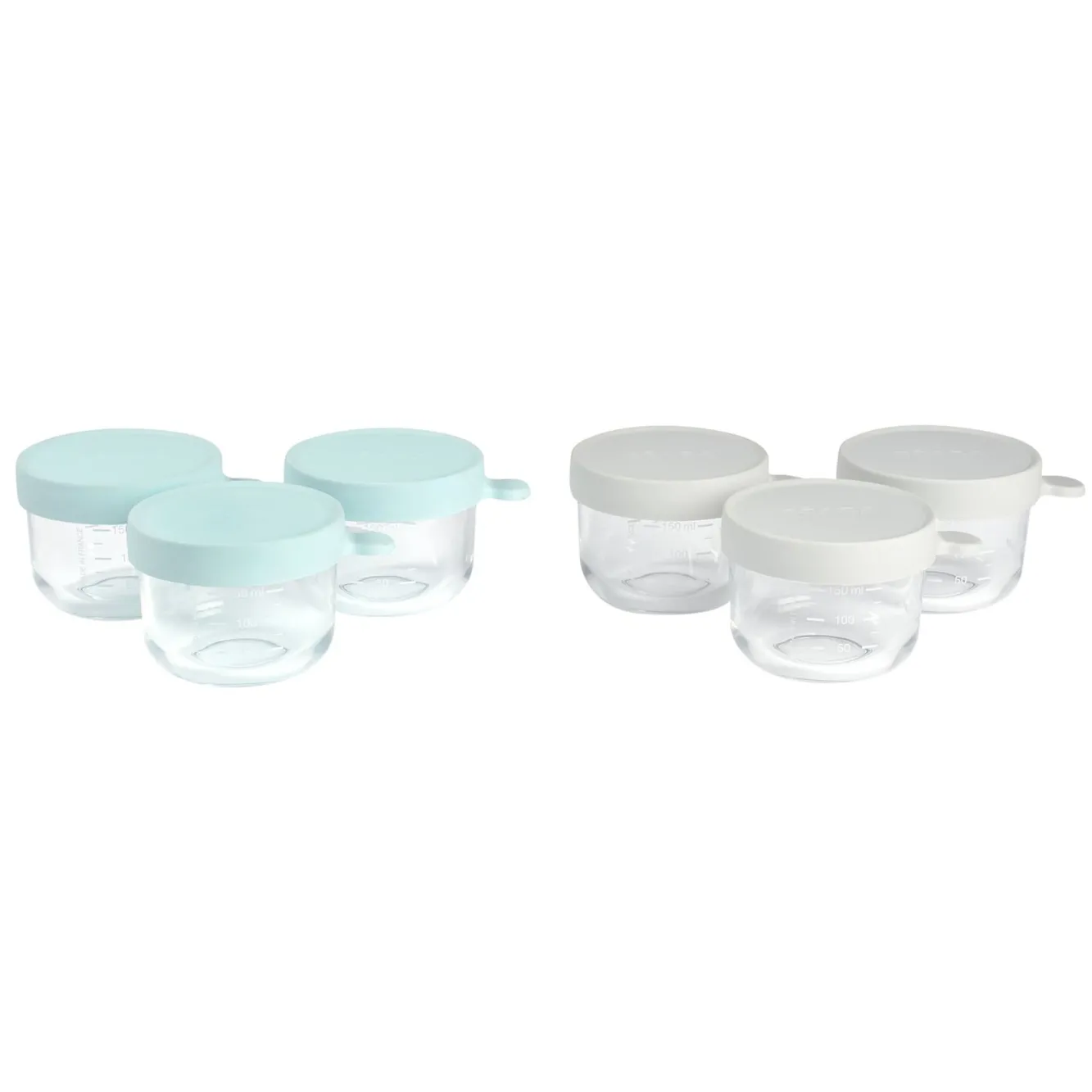 Goûter Sain*BÉABA Coffret 6 Portions Verre 150 Ml Grey/Blue