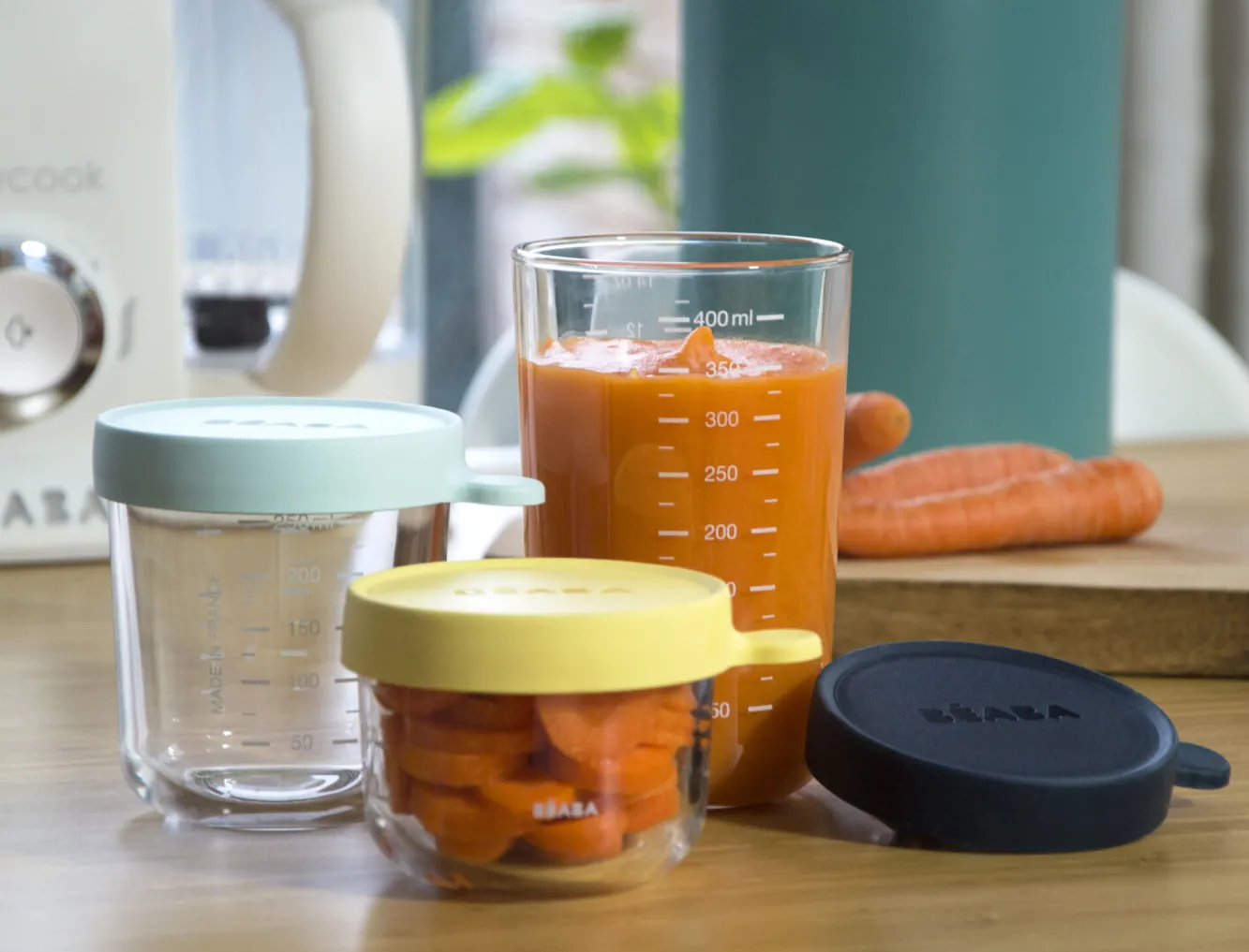 Goûter Sain*BÉABA Coffret 3 Portions Verre 150Ml /250Ml /400Ml