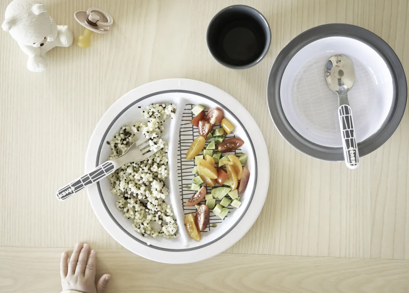 Couverts, Vaisselle Et Bavoirs*BÉABA Coffret Cadeau Repas Pink Grid