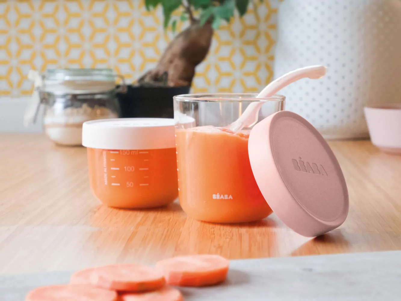 Pots De Conservation*BÉABA Coffret De 2 Portions Verre 150 Ml Pink / 250 Ml Old Pink