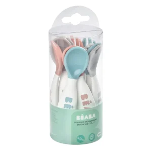 Couverts, Vaisselle Et Bavoirs*BÉABA Lot 10 Couverts Ergonomiques 2Eme Age Blue/Pink