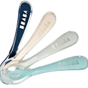 Couverts, Vaisselle Et Bavoirs*BÉABA Lot 4 Cuilleres 2Eme Age Silicone Blue