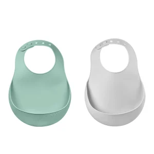 Couverts, Vaisselle Et Bavoirs*BÉABA Lot De 2 Bavoirs Silicone Light Mist/Sage Green