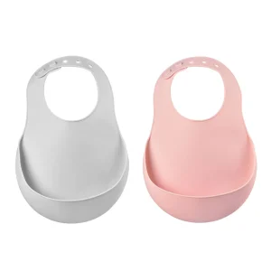 Couverts, Vaisselle Et Bavoirs*BÉABA Lot De 2 Bavoirs Silicone Light Mist/Old Pink