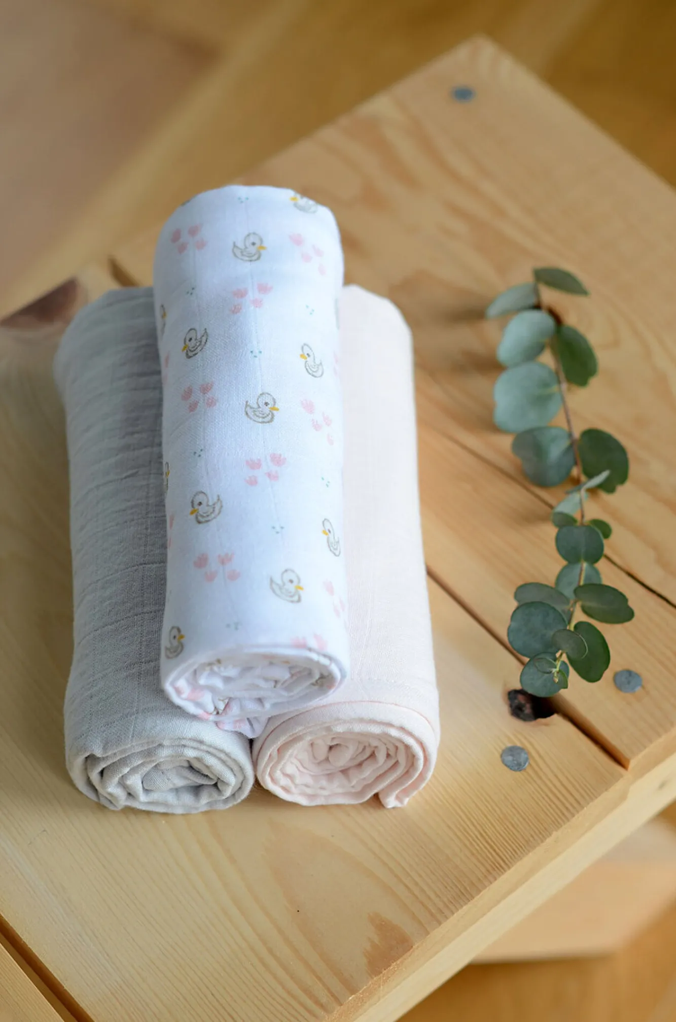 Accessoires De Toilette*BÉABA Lot De 3 Langes En Coton Swans