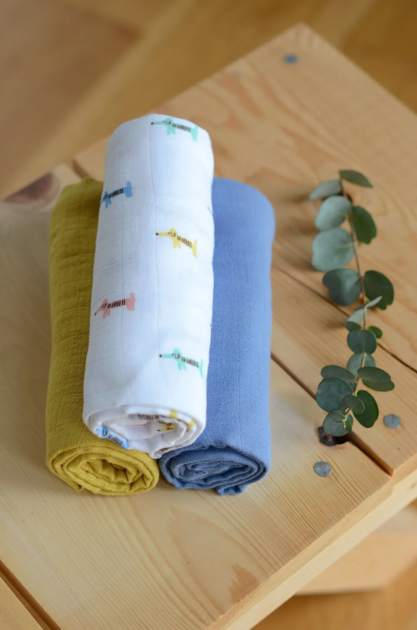 Accessoires De Toilette*BÉABA Lot De 3 Langes En Coton Teckel