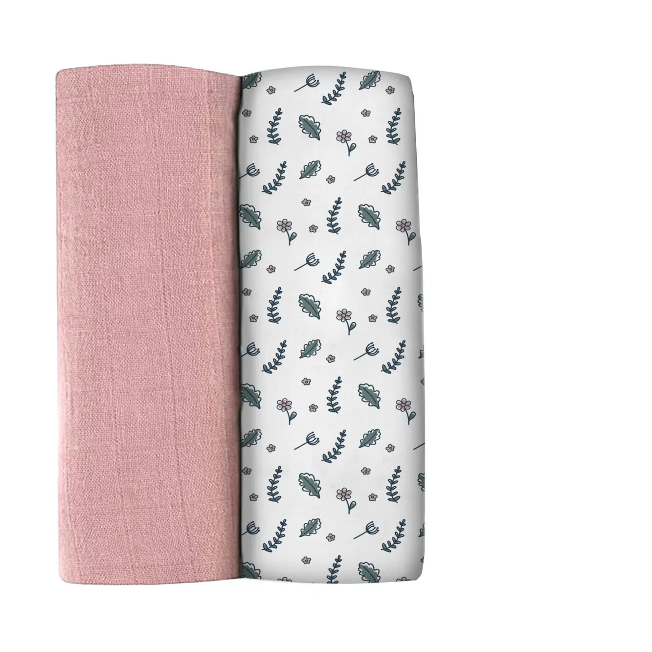 Emmaillotage*BÉABA Lot De 2 Langes Xxl En Coton Bridal Pink/Flowery Countryside