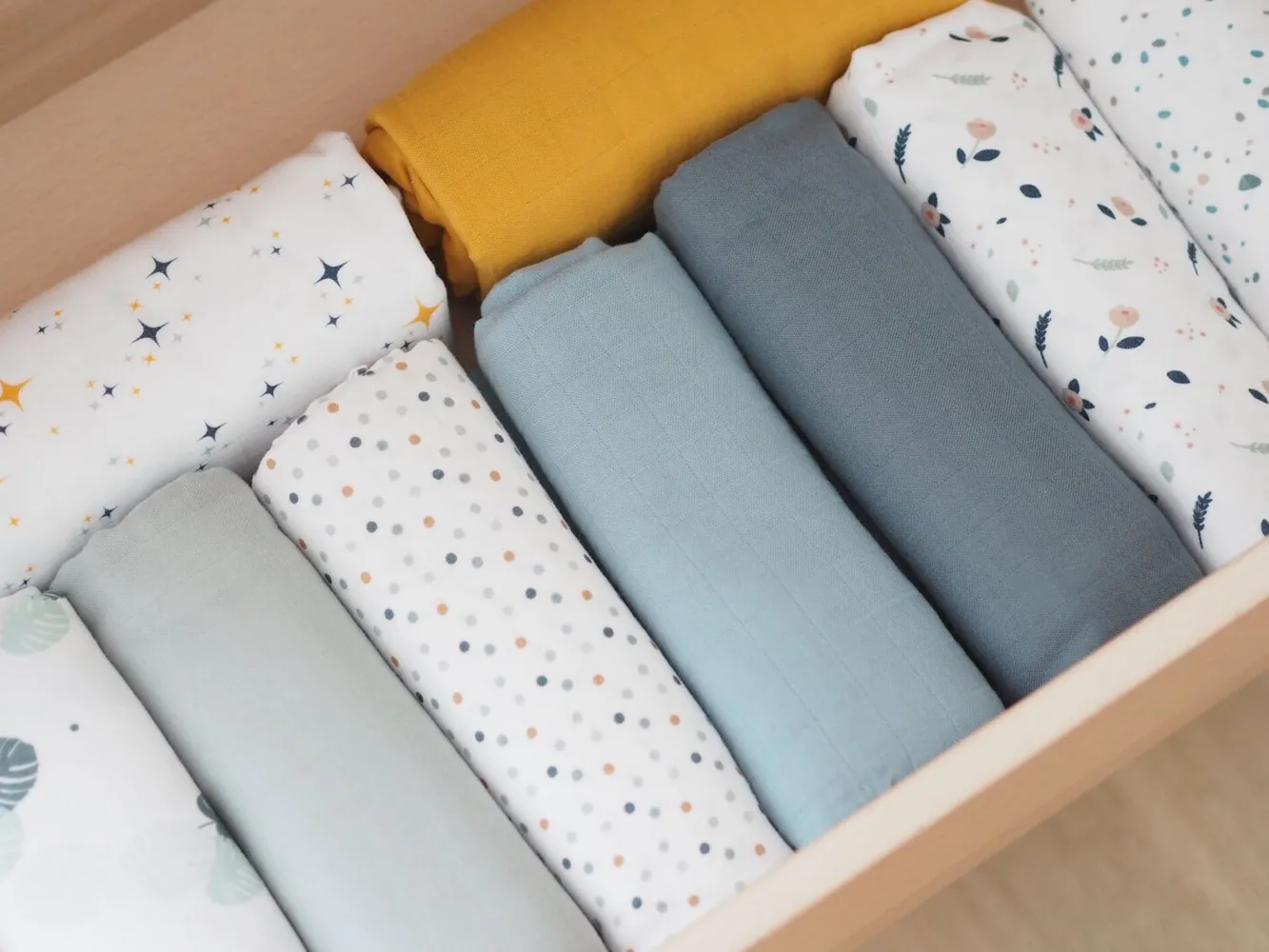 Emmaillotage*BÉABA Lot De 2 Langes Xxl En Coton Mirage Grey/Jungle