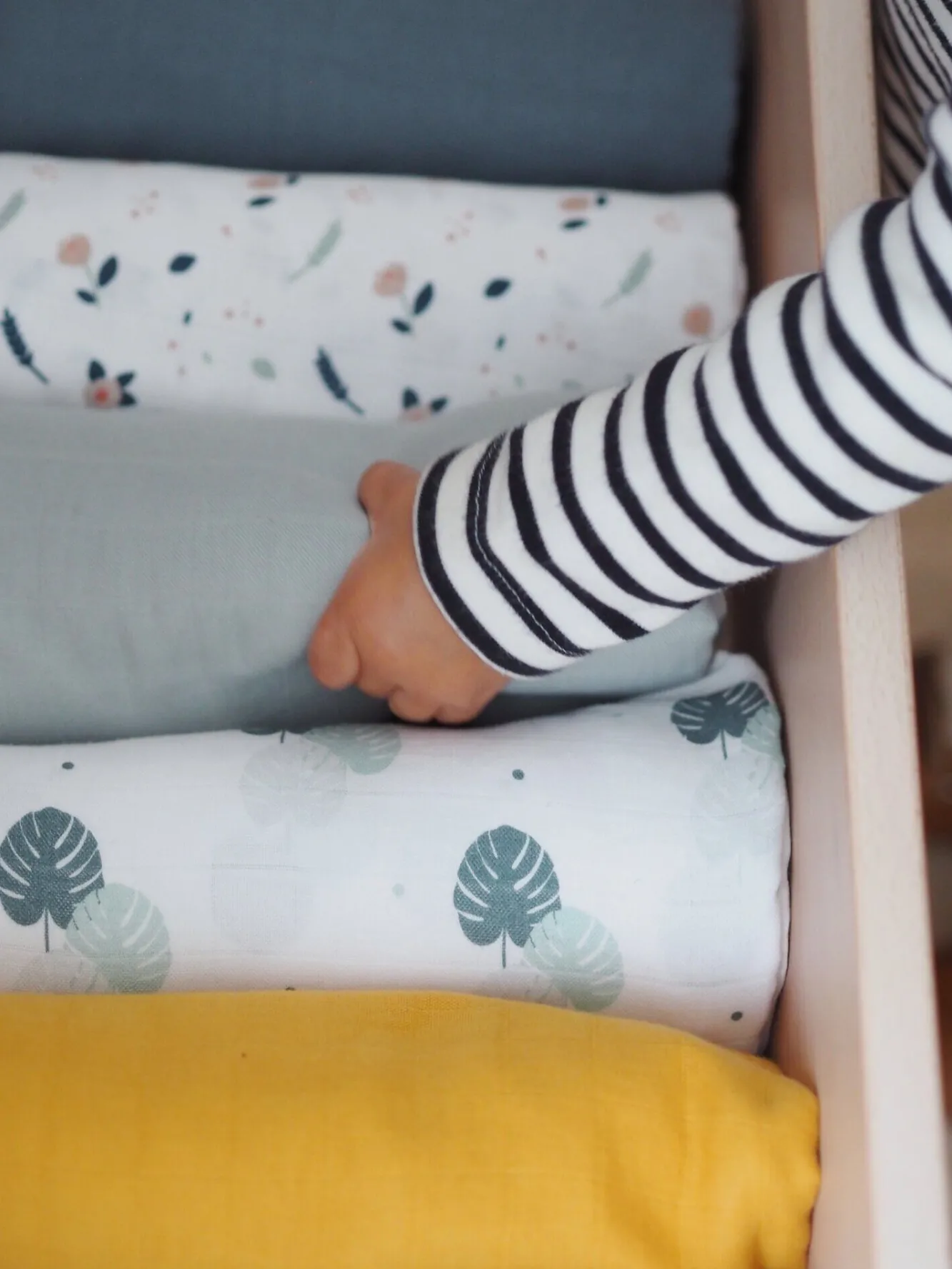 Emmaillotage*BÉABA Lot De 2 Langes Xxl En Coton Honey Yellow/Starry Night