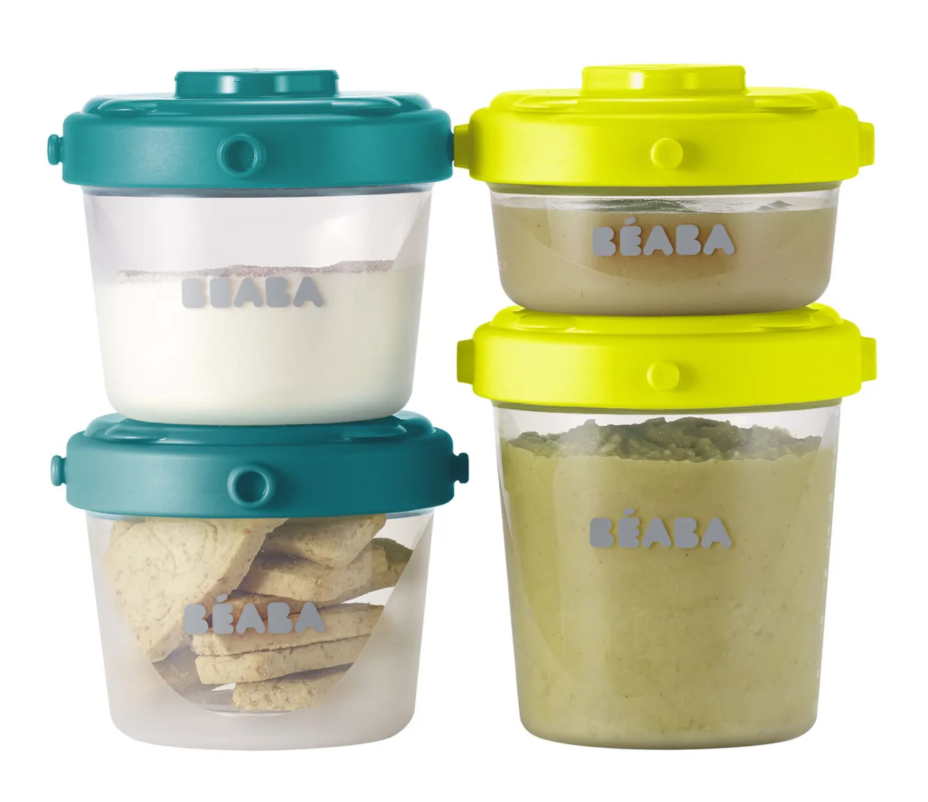 Pots De Conservation*BÉABA Lot De 6 Portions Clip 1Er Age 60 Et 120 Ml Neon