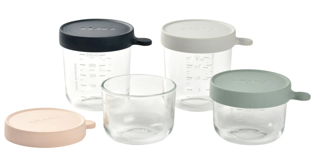 Pots De Conservation*BÉABA Lot De 4 Portions Verre - Eucalyptus