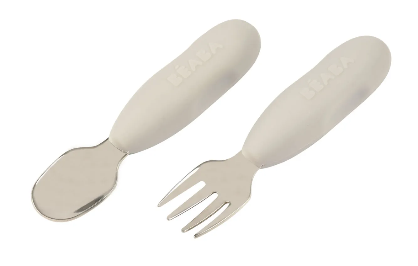 Couverts, Vaisselle Et Bavoirs*BÉABA Lot De 2 Pre-Couverts Inox Velvet Grey