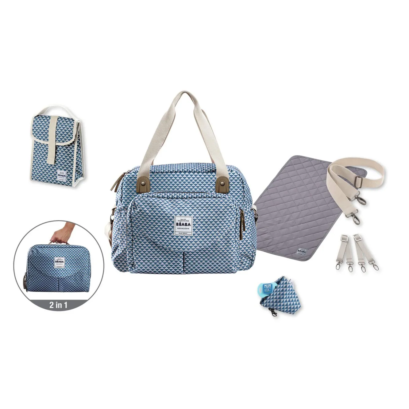 Sacs À Langer*BÉABA Sac A Langer Geneve Ii Play Print Blue