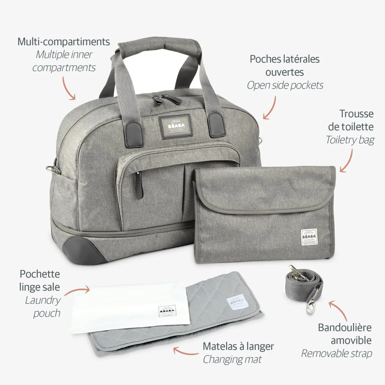 Sacs De Voyage*BÉABA Sac De Voyage Amsterdam Heather Grey