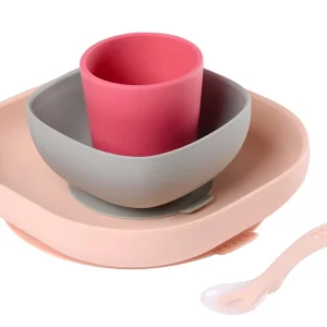 Couverts, Vaisselle Et Bavoirs*BÉABA Set Vaisselle Silicone 4 Pieces Pink