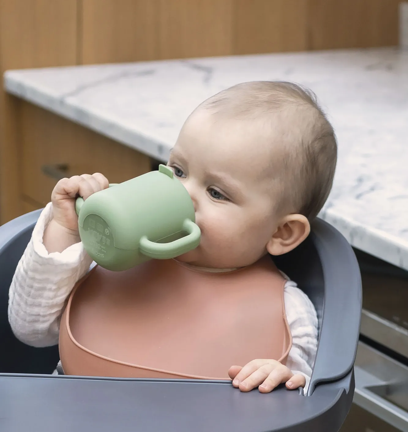 Goûter Sain*BÉABA Tasse D'Apprentissage Silicone Sage Green