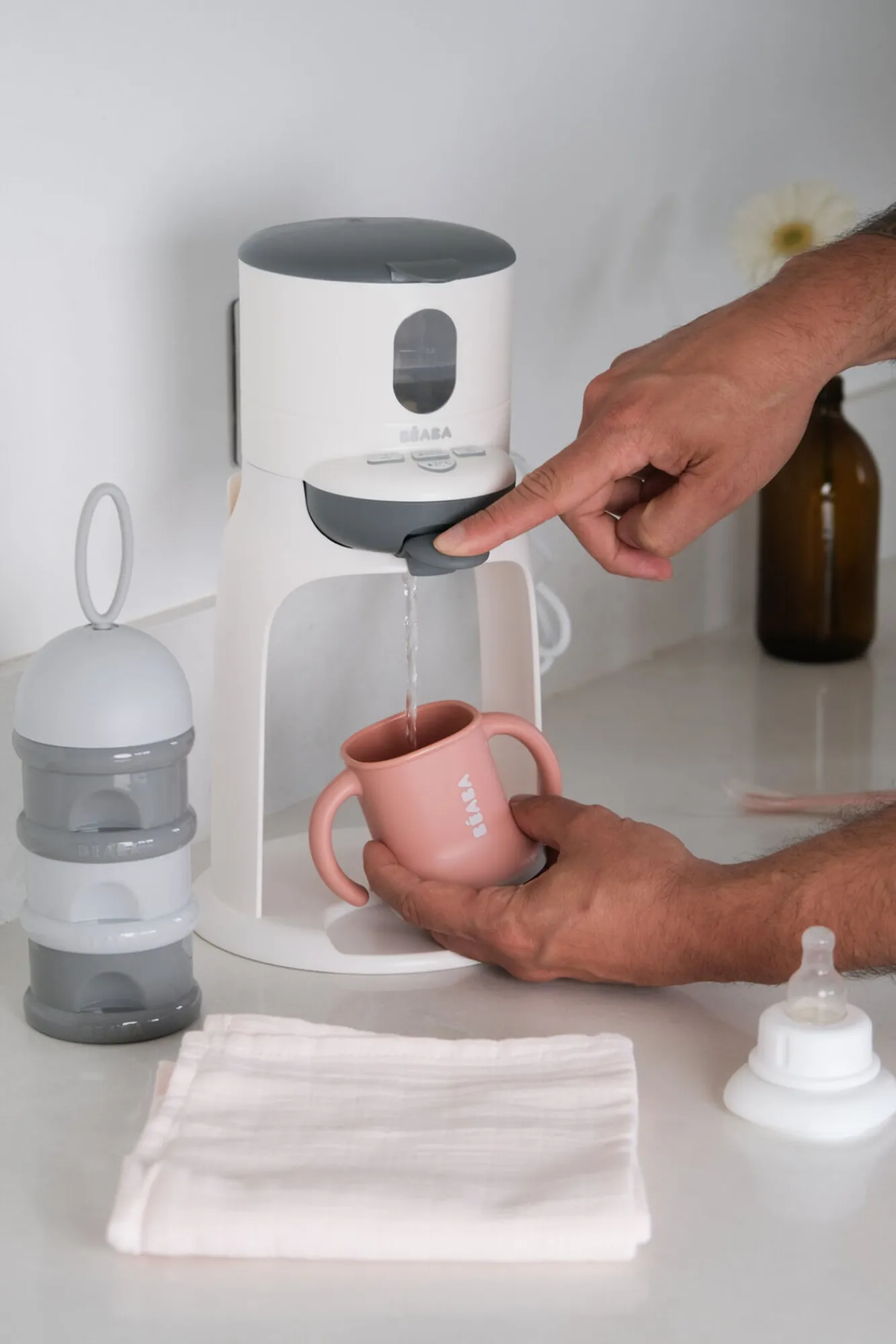 Couverts, Vaisselle Et Bavoirs*BÉABA Tasse Evoluclip 3 En 1 Old Pink
